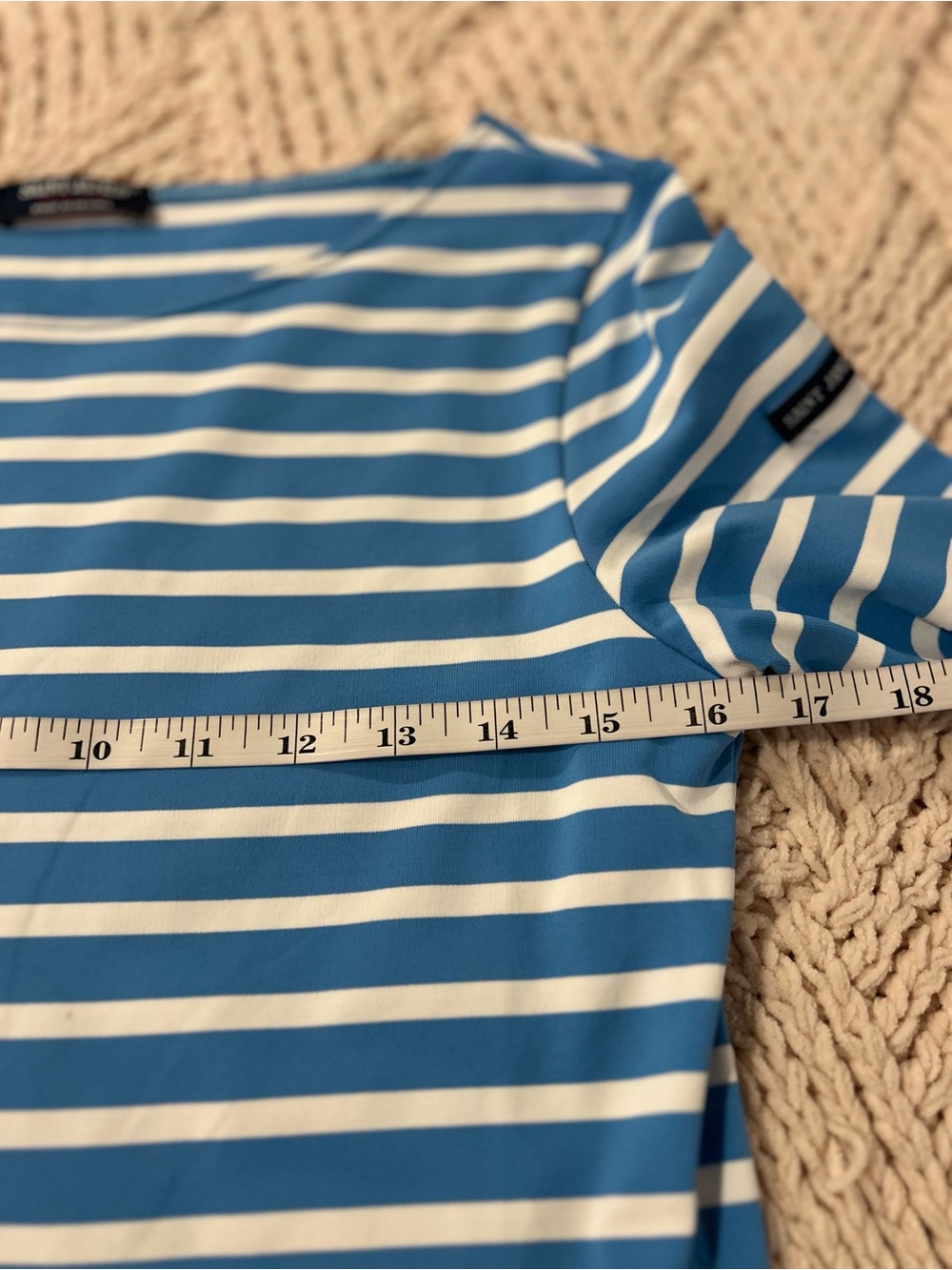 Saint James Propriano UV Fabric Blue and White Striped Midi Dress - Picture 7 of 10